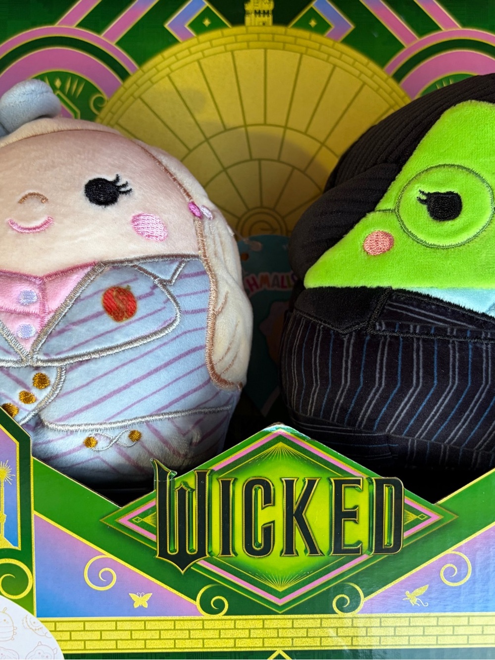 Wicked Squishmallows Glinda Elphaba" Plush Set of 2 New In Box